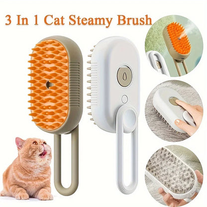 Cepillo de vapor para gatos y perros, herramienta eléctrica de vapor con función de vapor, accesorios para el cuidado de mascotas, removedor de pelo para gatos y perros.