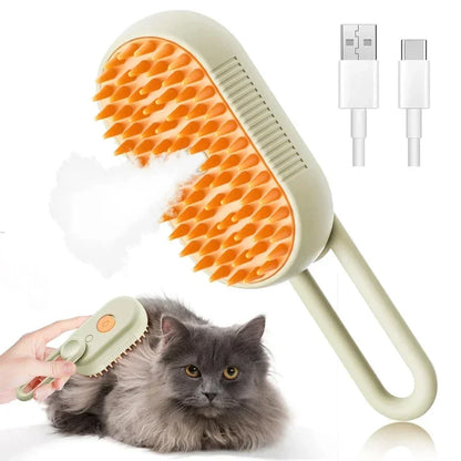 Cepillo de vapor para gatos y perros, herramienta eléctrica de vapor con función de vapor, accesorios para el cuidado de mascotas, removedor de pelo para gatos y perros.