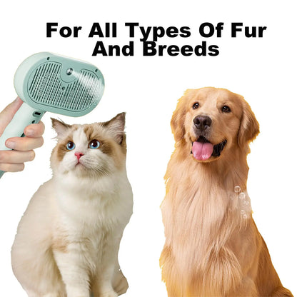 Cepillo de vapor para gatos y perros, herramienta eléctrica de vapor con función de vapor, accesorios para el cuidado de mascotas, removedor de pelo para gatos y perros.