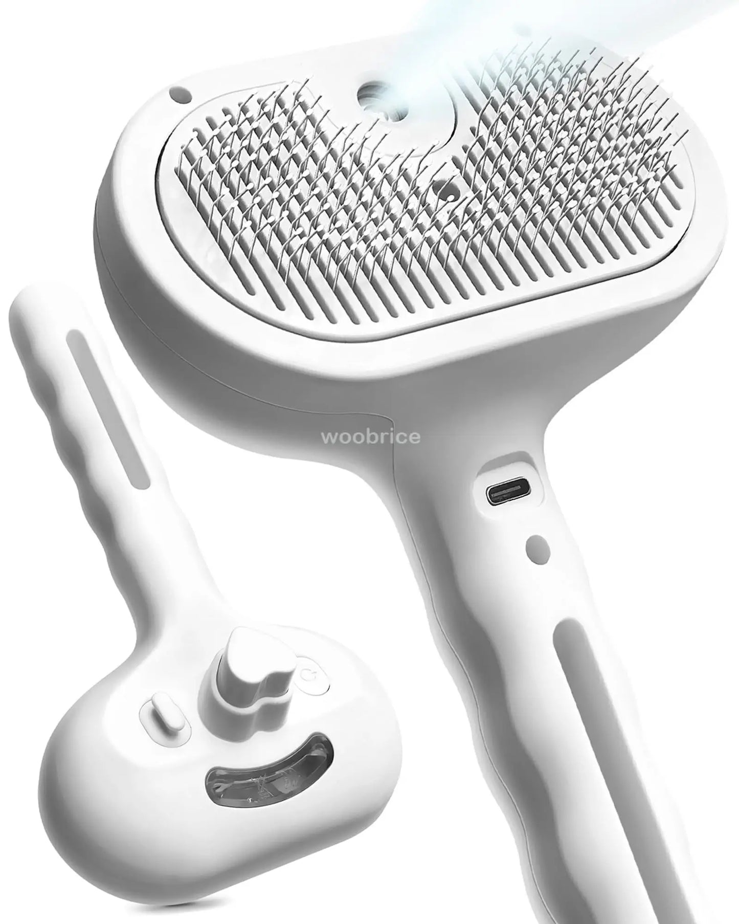 Cepillo de vapor para gatos y perros, herramienta eléctrica de vapor con función de vapor, accesorios para el cuidado de mascotas, removedor de pelo para gatos y perros.