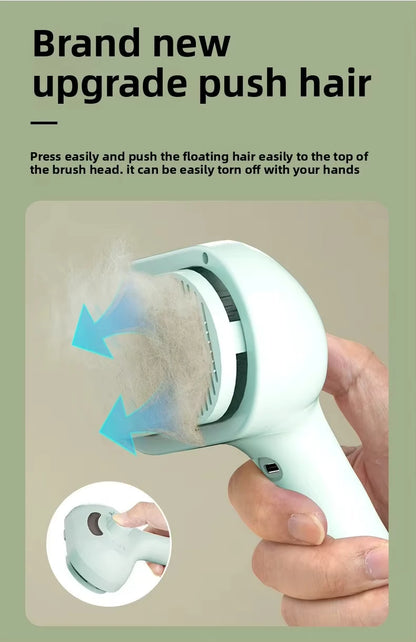 Cepillo de vapor para gatos y perros, herramienta eléctrica de vapor con función de vapor, accesorios para el cuidado de mascotas, removedor de pelo para gatos y perros.