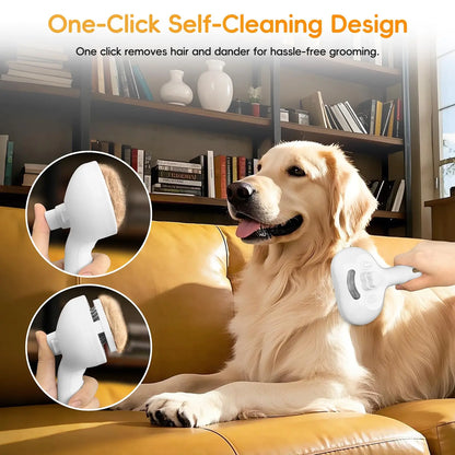Cepillo de vapor para gatos y perros, herramienta eléctrica de vapor con función de vapor, accesorios para el cuidado de mascotas, removedor de pelo para gatos y perros.