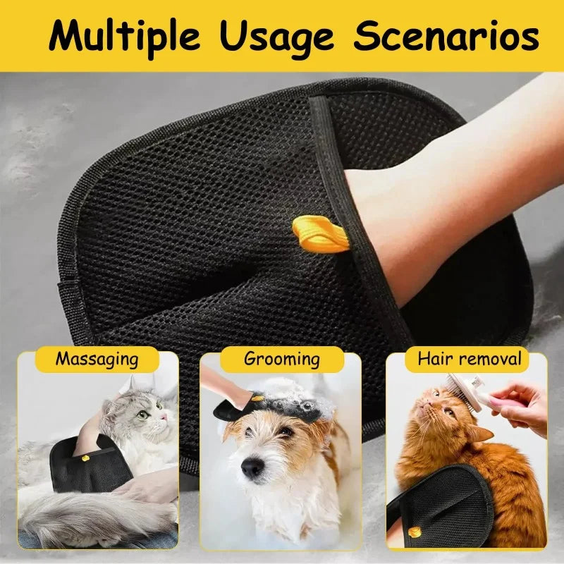 Guante quitapelos de mascotas 2025, de doble cara, para perros y gatos, para lavar, despojar y limpiar alfombras y sofás, reutilizable.