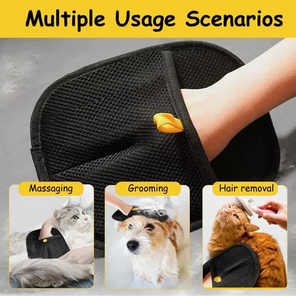 Guante quitapelos de mascotas 2025, de doble cara, para perros y gatos, para lavar, despojar y limpiar alfombras y sofás, reutilizable.